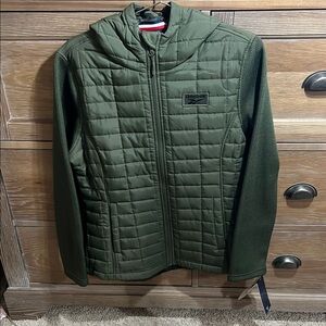 Reebok Men's Olive Green Hooded Jacket